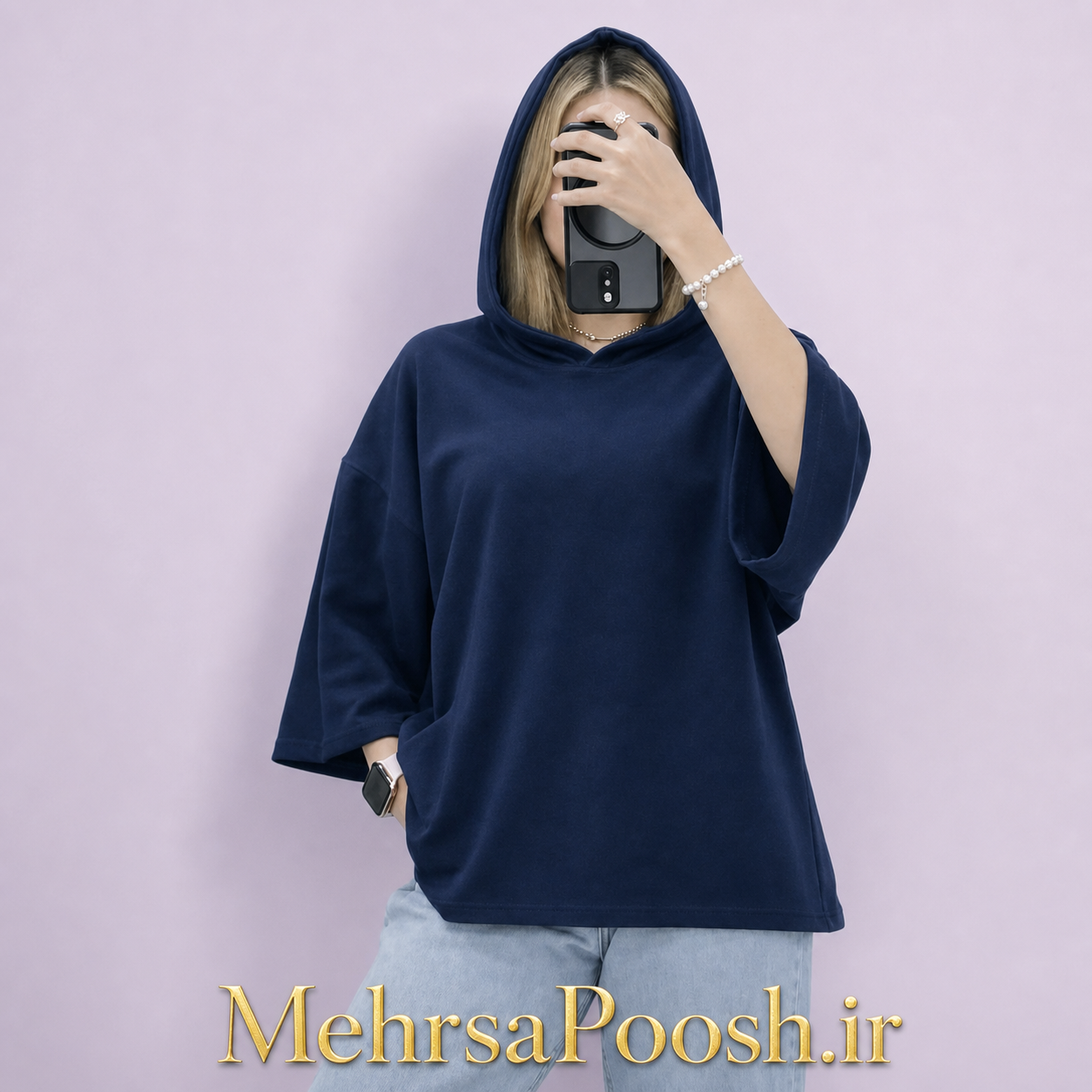 103_TS_تیشرت باکسی کلاه دار