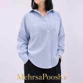 002_SH_شومیز زنانه راهراه دو جیب یقهدار