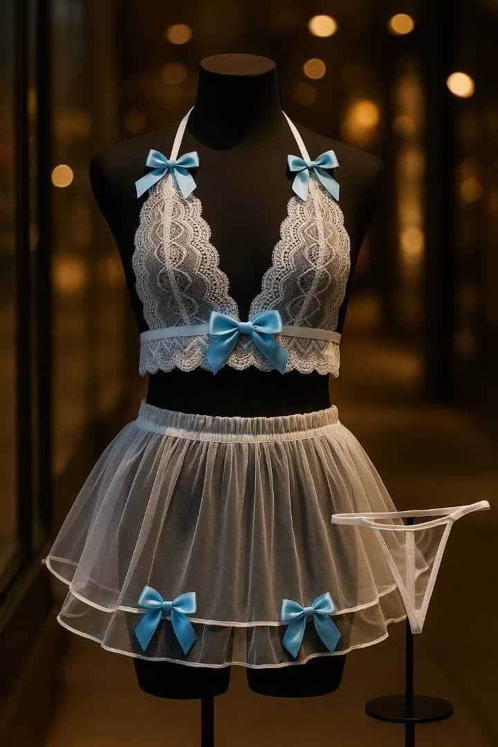 لباس خواب فانتزی ست پاپیونی زنانه کد ۵۰۸